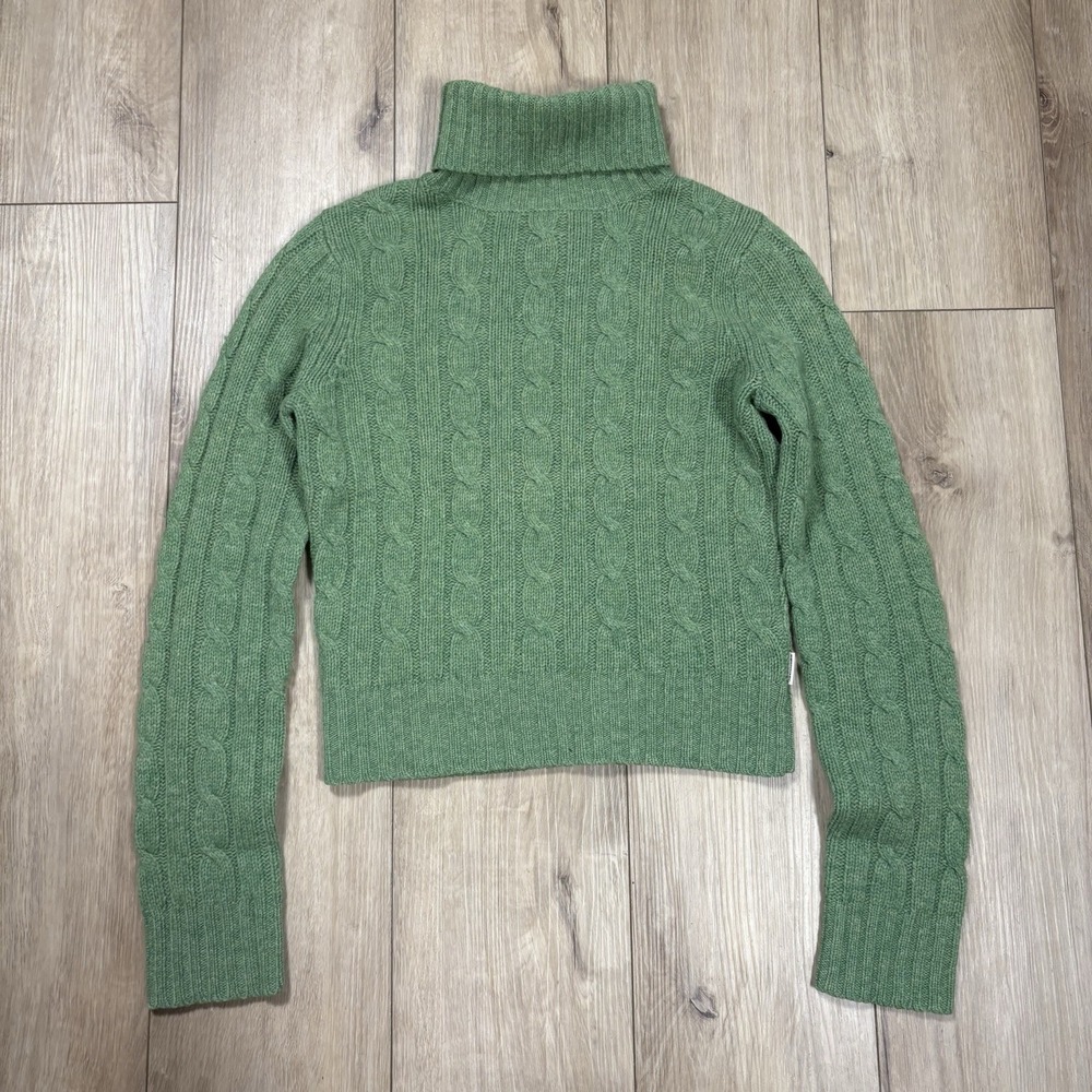 Vintage Abercrombie & Fitch Lambswool Turtleneck Sweater Women's M Green Knit